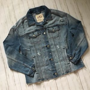 NWT Hollister Destroyed Blue Jean Denim Jacket